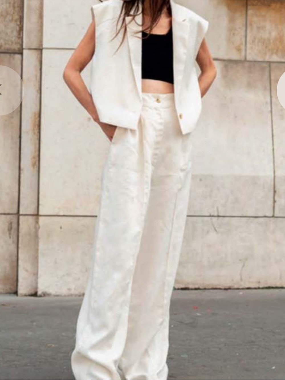 Loulou Studio Baiyan White High-Waist Wide-Leg linen Pants 25